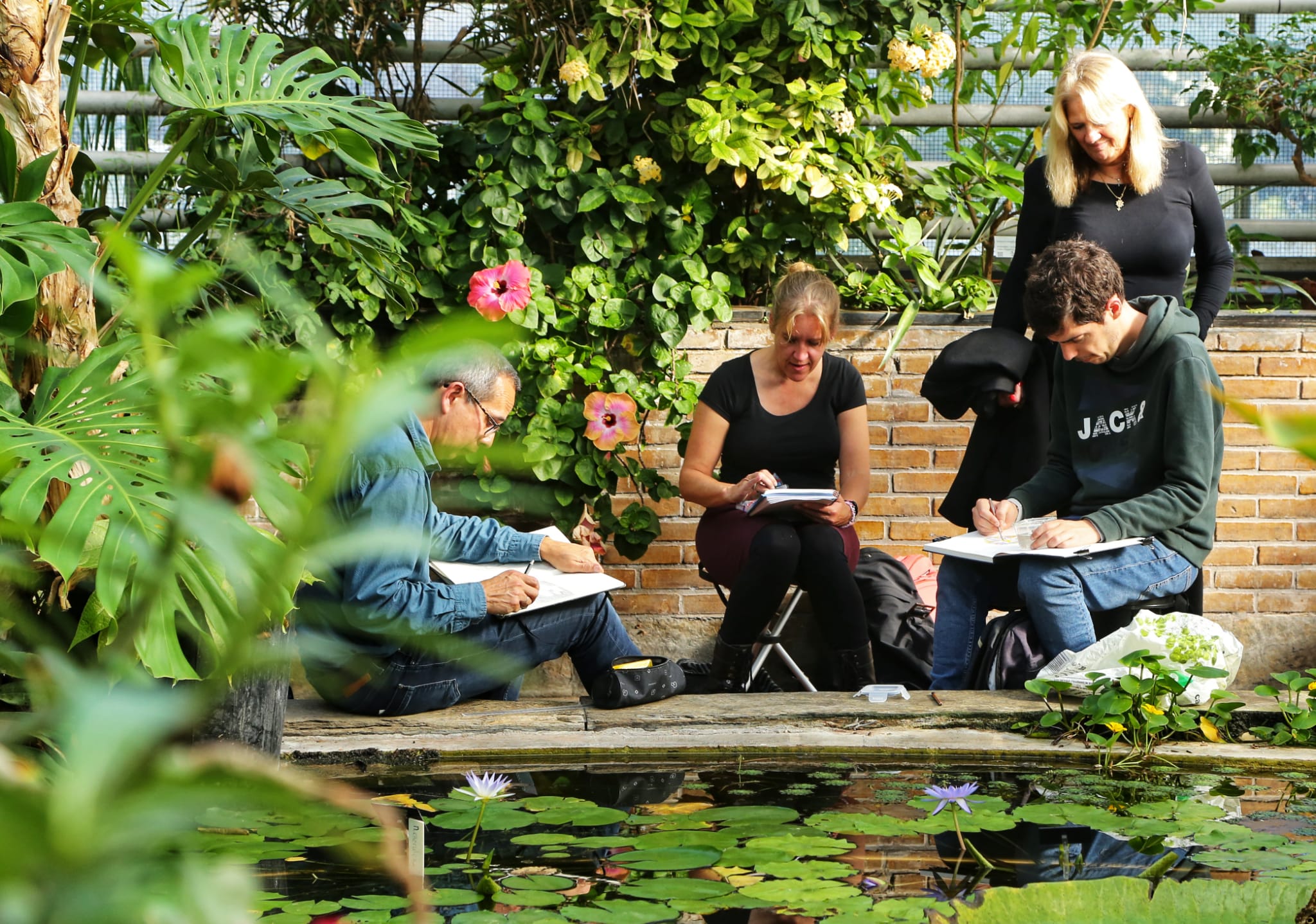 tekenen bij hortus botanicus